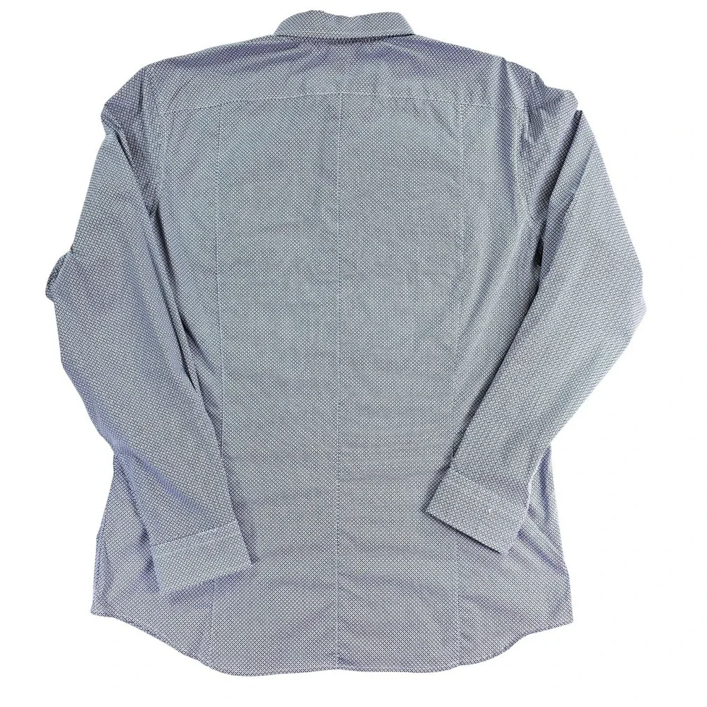 Banana Republic Slim Fit Tall Blue Geometric Button Down Shirt XL Tall NEW
